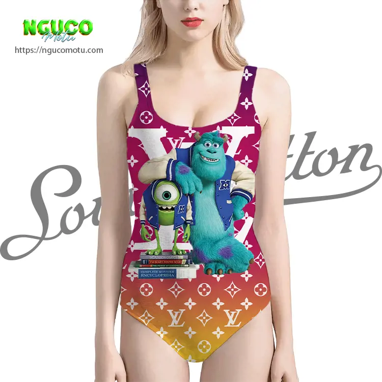 Lv feat monsters university movie v3 swimsuit louis vuitton gift uninque for women